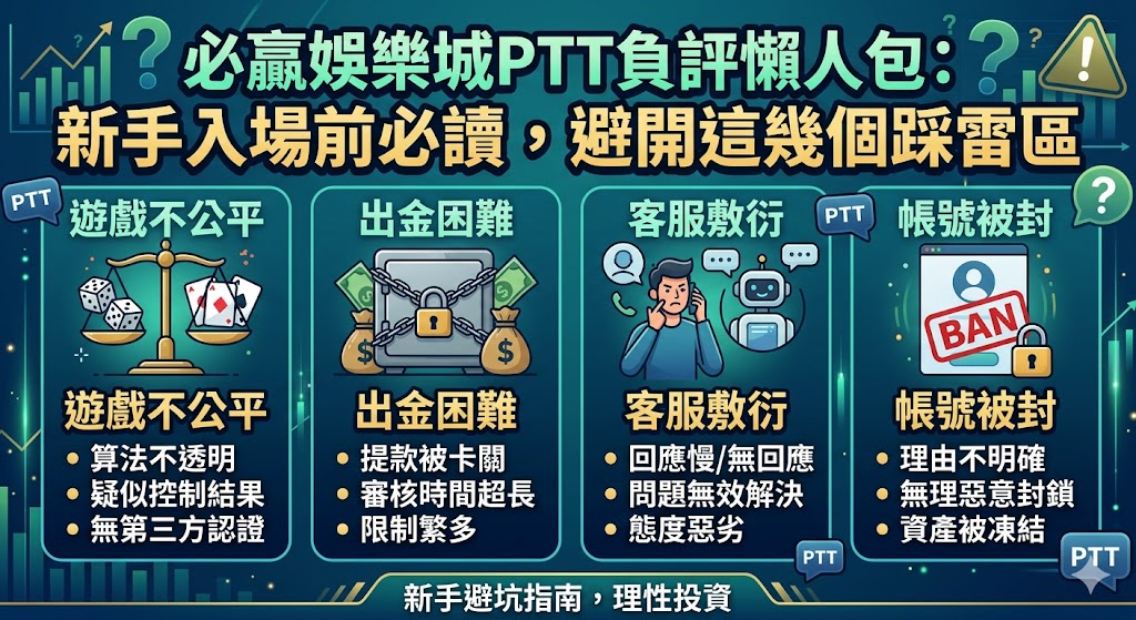 必贏娛樂城PTT負評懶人包：新手入場前必讀，避開這幾個踩雷區